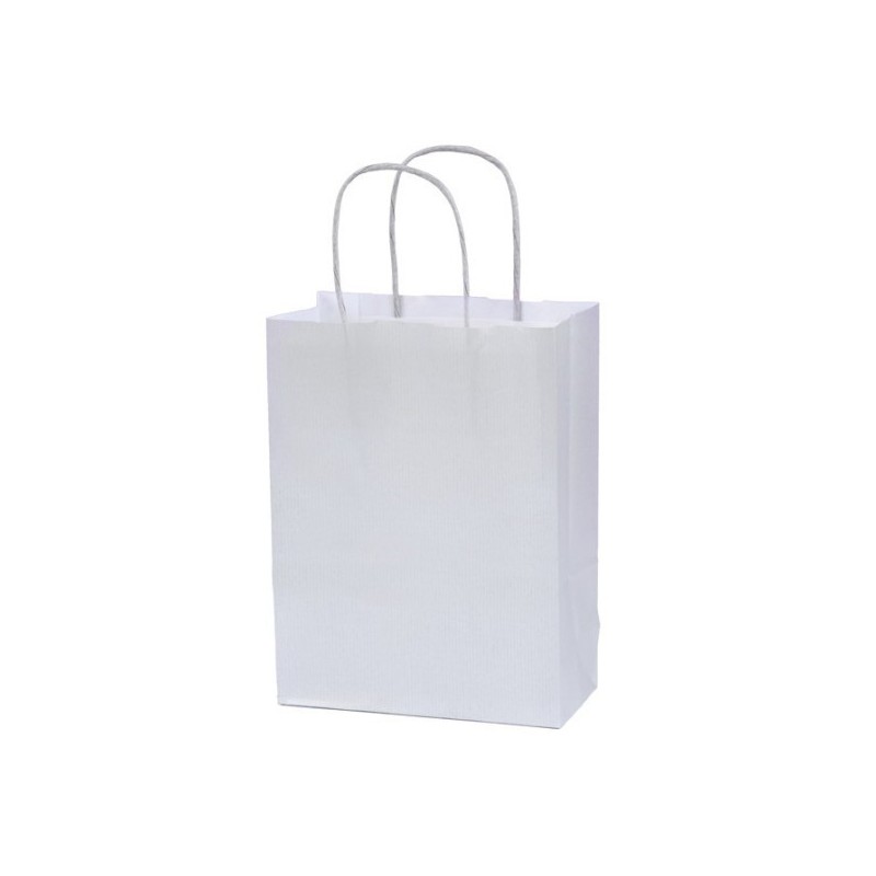 Bolsas de papel con asa rizada blancas Bolsas de papel con asa rizada blancas