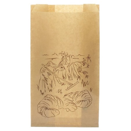 Bolsas de papel 18+7x50cm kraft  de papel impresión "La siega"