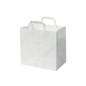 Bolsas de papel blanca con asa plana Bolsas de papel blanca con asa plana