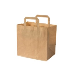 Bolsas de papel kraft con asa plana