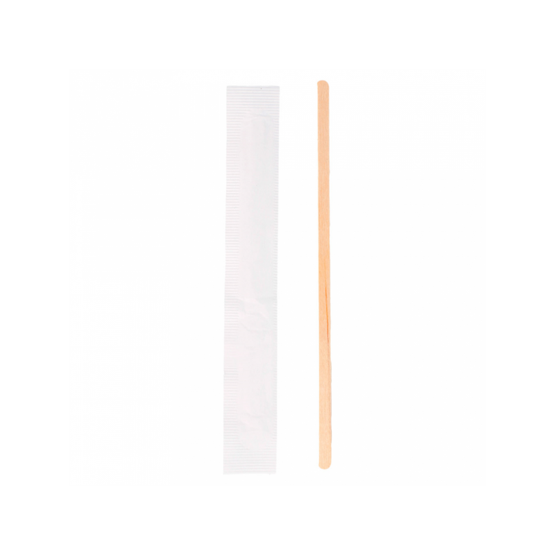 AGITADOR DE MADERA PARA CAFÉ 140 mm. ENFUNDADO AGITADOR DE MADERA PARA CAFÉ 140 mm. ENFUNDADO