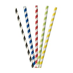 Cañita de papel de rayas COMPOSTABLE 6x200mm
