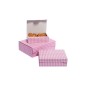 Cajas de pastas cuadros rosas Cajas de pastas cuadros rosas
