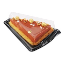 ENVASE PORCIÓN TARTA PS NEGRO + TAPA OPS