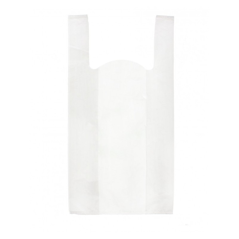 Bolsa camiseta 70% material reciclado nueva normativa con asa 30x40 Bolsa camiseta 70% material reciclado nueva normativa con asa 30x40