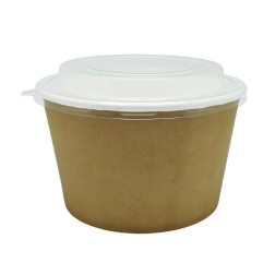 Ensaladeras Kraft + Interior Blanco + Tapa PET 1250cc
