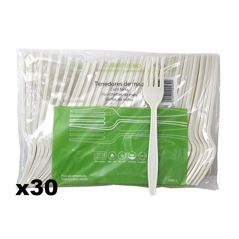 Tenedor biodegradable de maíz