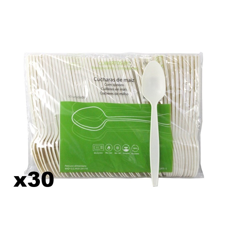 Cuchara biodegradable de maíz 165mm (1000u)