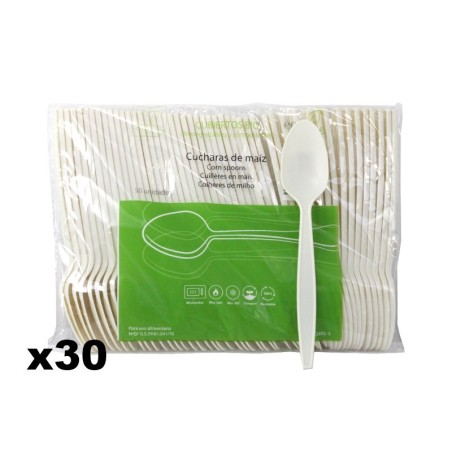 Cuchara biodegradable de maíz 165mm (1000u)