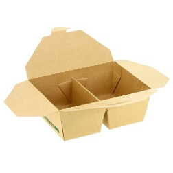 CAJAS AMERICANAS DE CARTÓN KRAFT 2 COMPARTIMENTOS