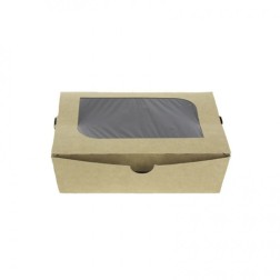 Ensaladera kraft con ventana (interior negro)