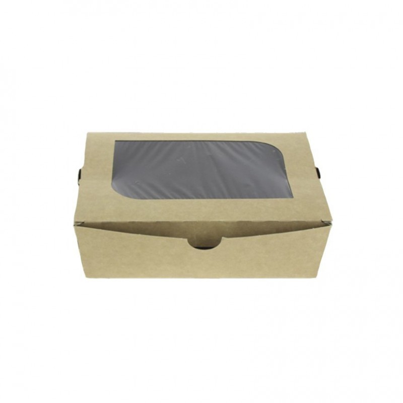 Ensaladera kraft con ventana (interior negro) Ensaladera kraft con ventana (interior negro)