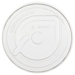 Tapa compostable abovedada abierta
