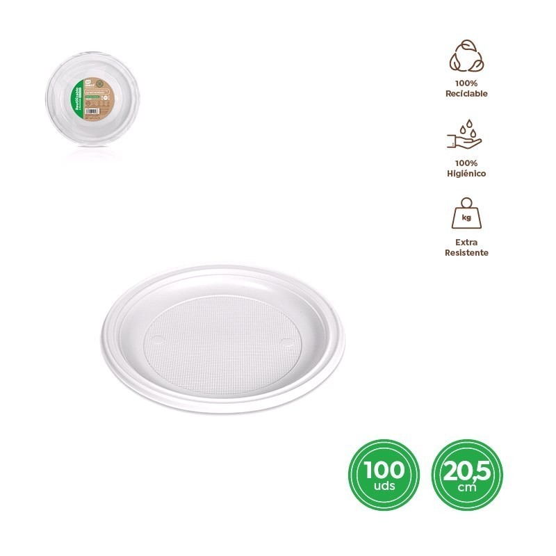 Platos blancos de plástico reutilizable Platos blancos de plástico reutilizable