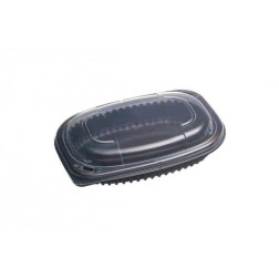 Envase negro 400cc microondas PP + tapa PP  REUTILIZABLE
