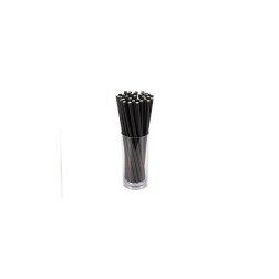 Cañitas papel rectas negras 6x140mm