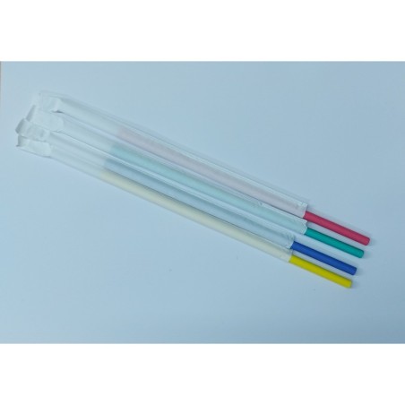 Cañita de papel colores surtidos 6x200mm enfundada