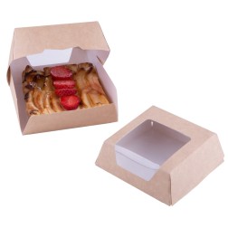 Caja porción tarta 14x14 kraft