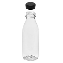 Botellas transparentes de gazpacho/zumo