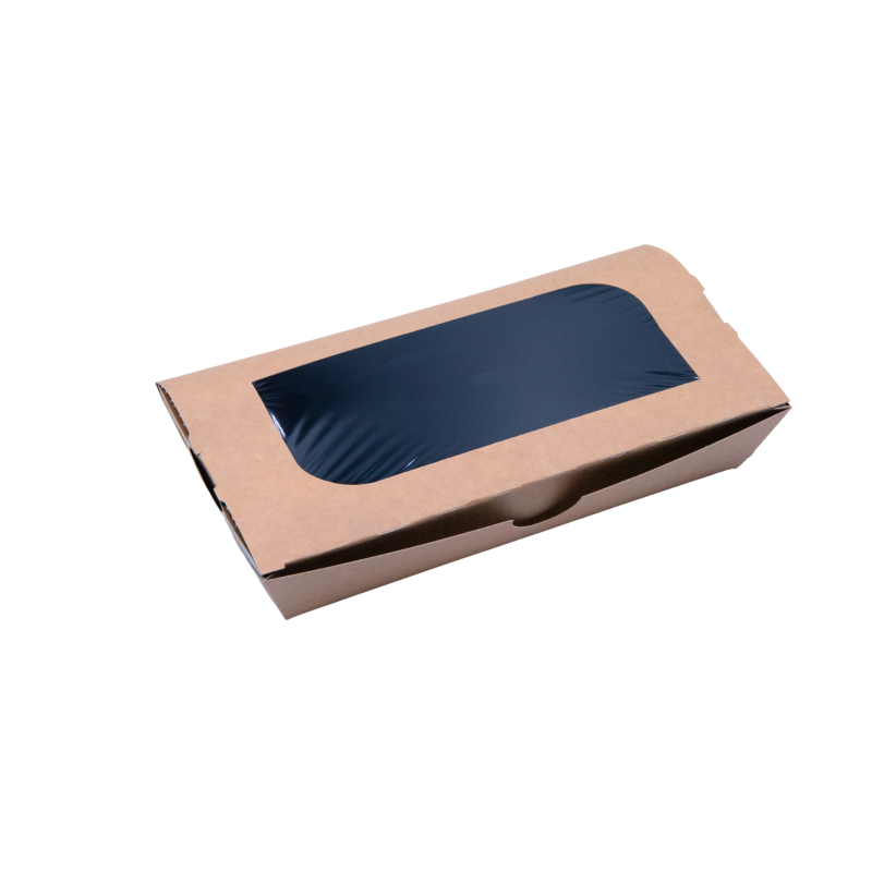 Ensaladera kraft con ventana (interior negro) Ensaladera kraft con ventana (interior negro)