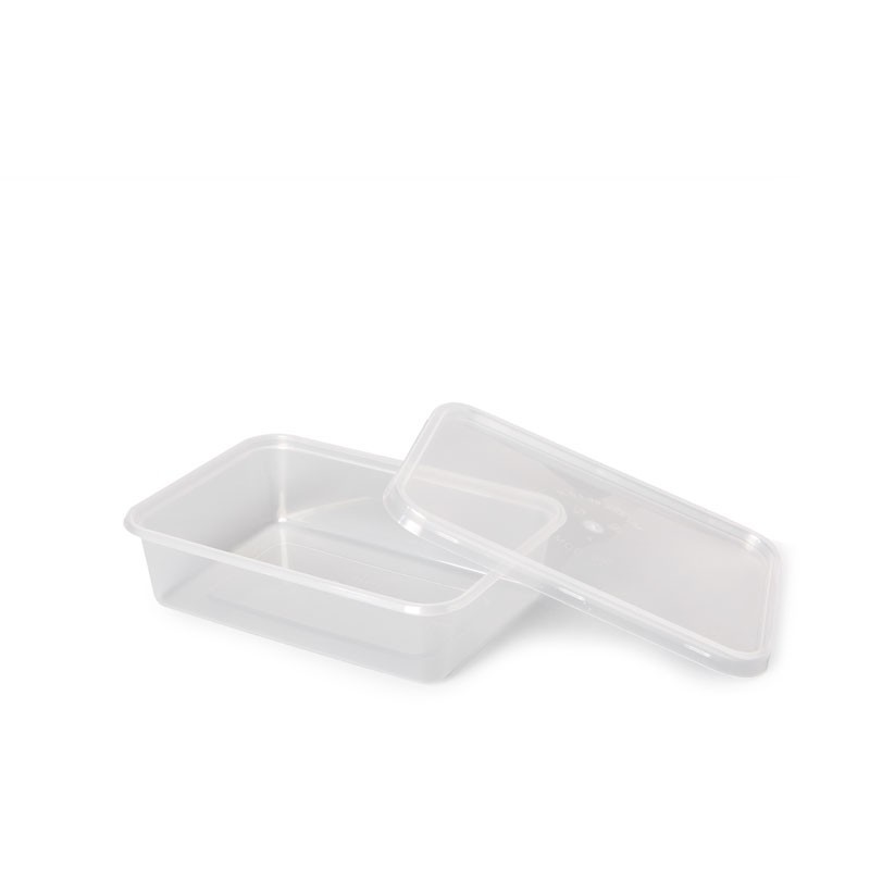 Envase rectangular inyectado + tapa PP Envase rectangular inyectado + tapa PP