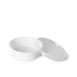 Tarrina blanca + tapa CUI PP reutilizable