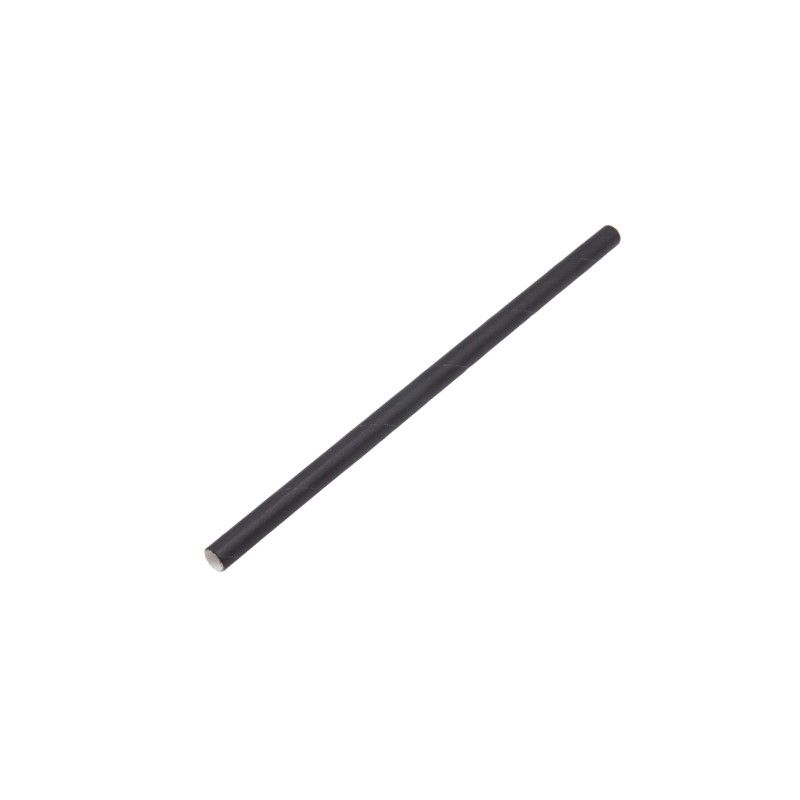 Cañitas papel rectas negras 6x140mm Cañitas papel rectas negras 6x140mm