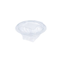 Ensaladera REDONDA con bisagra transparente RPET