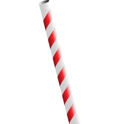 Cañita papel 195x6mm RAYAS ROJO/BLANCO