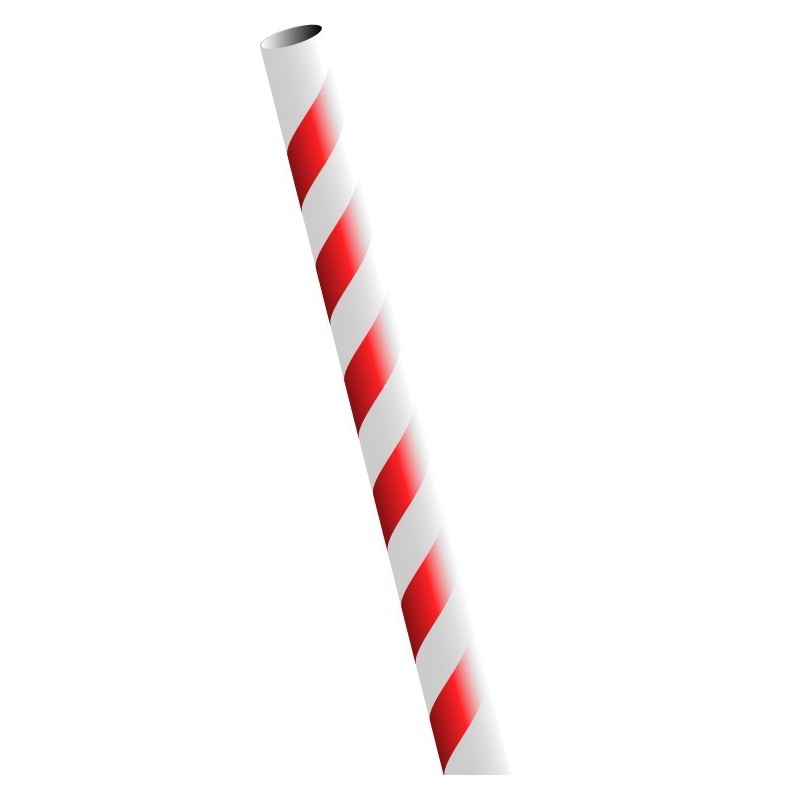 Cañita papel 195x6mm RAYAS ROJO/BLANCO