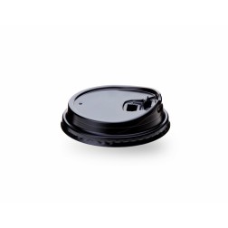 Tapa travel PS CON CIERRE p/vaso 8oz 80mm NEGRA