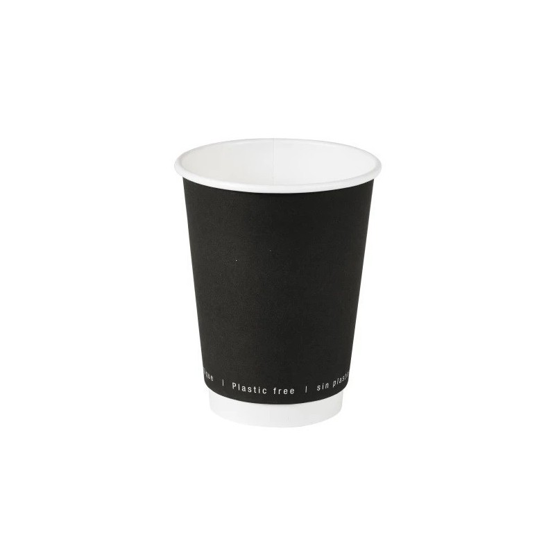 Vaso de papel negro doble pared 210GCDWB