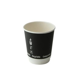 Vaso de papel negro doble pared 210GCDWB