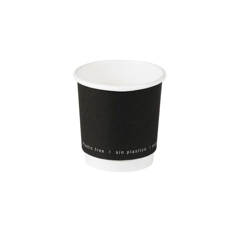 Vaso de papel negro doble pared 210GCDWB