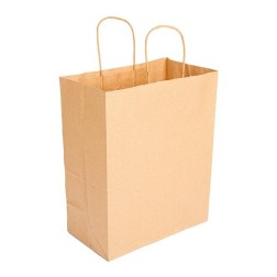 Bolsas de papel con asa rizada kraft