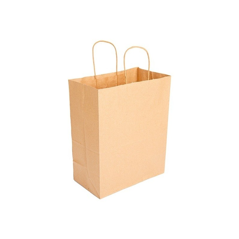 Bolsas de papel con asa rizada kraft Bolsas de papel con asa rizada kraft