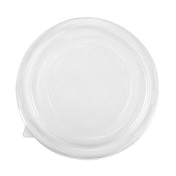 Ensaladeras cartón negras 950ml/32oz 18,7cm  + tapa transp. RPET