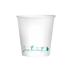Vasos de cartón blanco Save the Earth