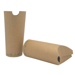 Vaso de cartón con solapa kraft