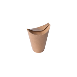 Vaso de cartón con solapa kraft