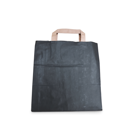 Bolsa papel c/asa plana 26X17X26 NEGRA 70gr