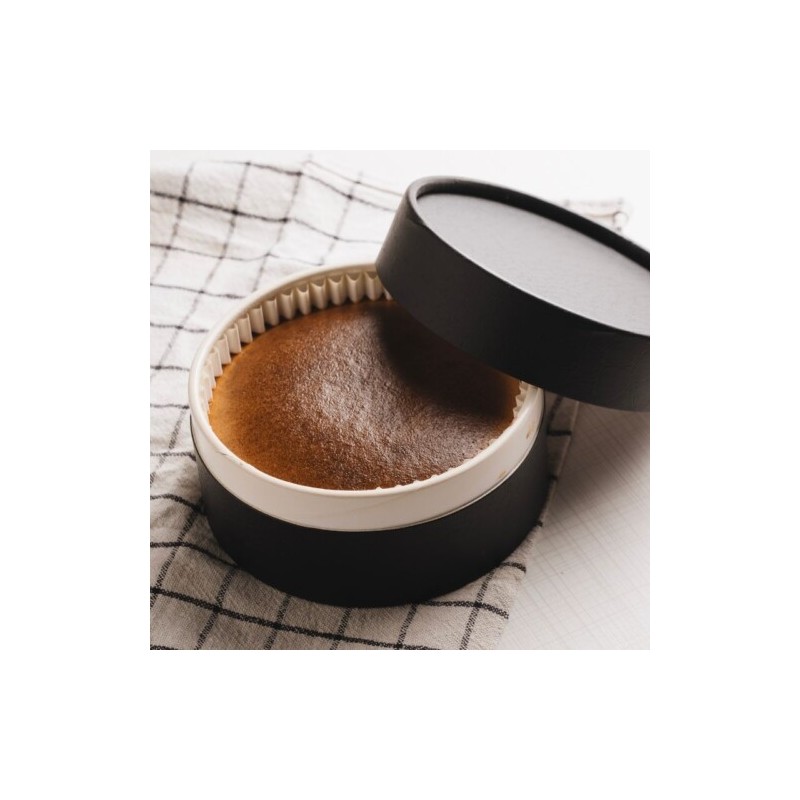 Envase tarta de queso - Lux Negro Horno + tapa + capsula