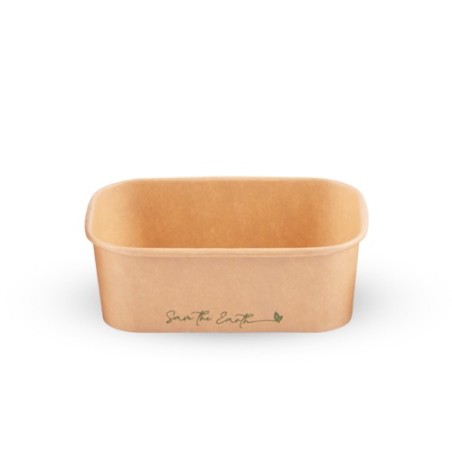 Envase Rectangular Kraft 750ml + tapa PP