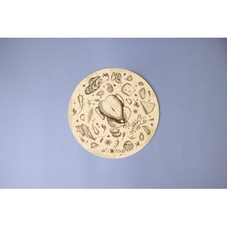 Tapas de cartón circulares p/envases pollos asados