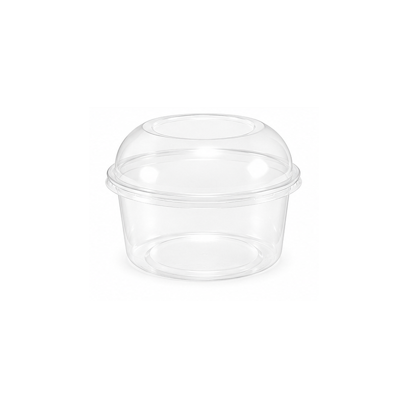 Envase redondo Deli Rpet 16oz/450ml 117mm + Tapa alta cerrada Envase redondo Deli Rpet 16oz/450ml 117mm + Tapa alta cerrada