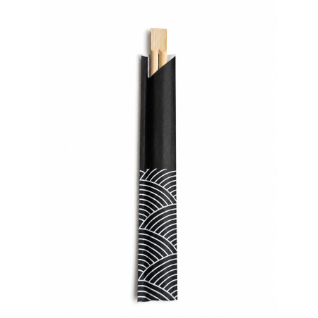 Palillo BAMBÚ japonés 21cm enfundado (negro) 100 unds/pack