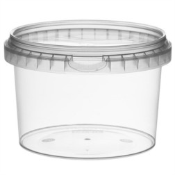RECIPIENTES INVIOLABLES + TAPAS  TRANSPARENTE PP