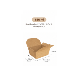 Cajas Americanas Kraft interior blanco | 650ml, 1150ml, 1800ml