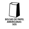 Bolsas de papel americanas sin asa